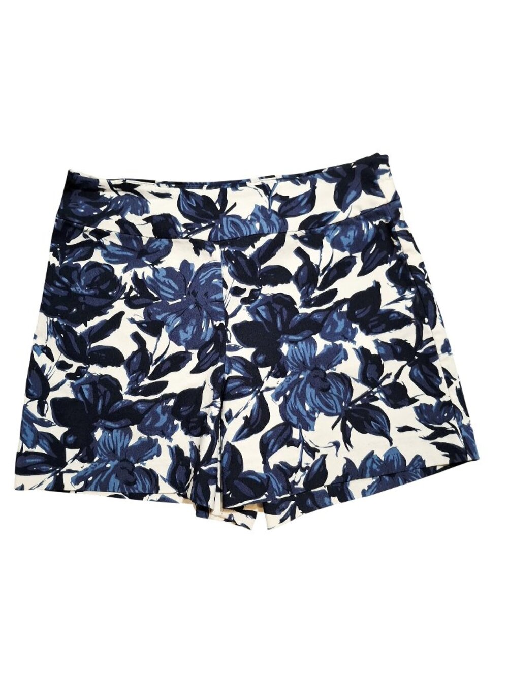 Margaret M Slimming Floral Print Womens Shorts S/P Blue & White Made In Canada